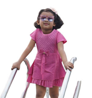 Kids Frocks  -  Onion color design  cotton girls Frock