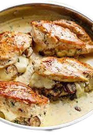 Mushroom & Cheese Stuffed Chicken Meal from Barcode Cafe  Chittagong