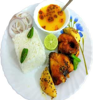 Rui Fish with Rice and Dal Delight from Panch Bhai Restaurant, Sylhet