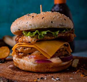 Double Decker Chicken Burger From Pizza King