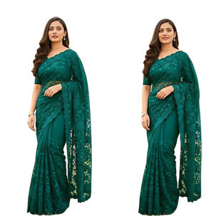 Premium embroidered silk sharee-9