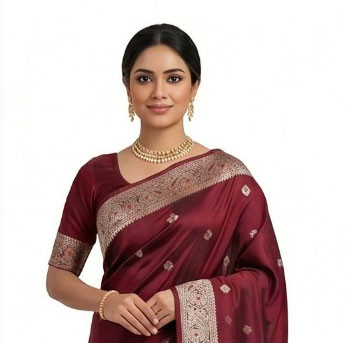 Exclusive Mina Katan Sharee Elegant Style With Blouse Piece for Women