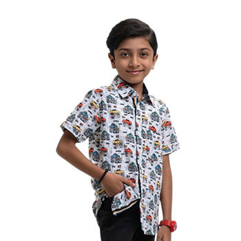 Kids Casual Shirts - White Cotton Kids Casual Shirt