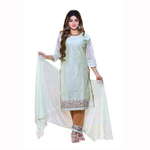 Exquisite Embroidered Silk Shalwar Kameez For Women