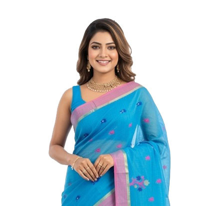 Sky Blue Cota Silk Sharee