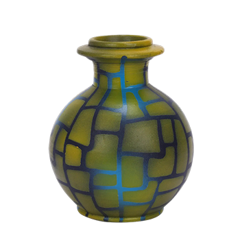 Ceramic Showpiece  -  Green Clay Hand Painted Kolshi Pot