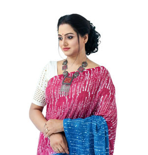 Block print work Cotton Sharee For Women