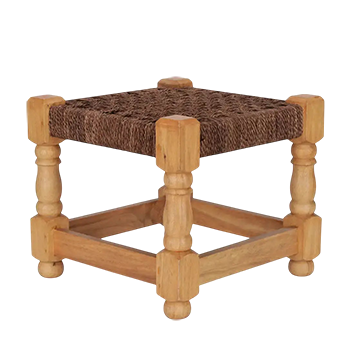 Ceramic Showpiece  -  Wooden Stool