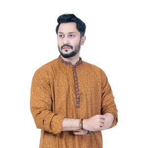Men’s Brown Cotton Panjabi