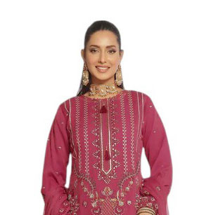 Pakistani Luxury Embroidered Chiffon Semi-Stitched 3 Piece-(3)