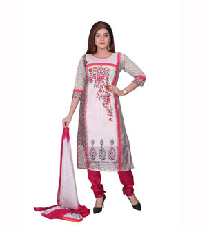 Embroidered Cotton Salwar Kameez Set For Women