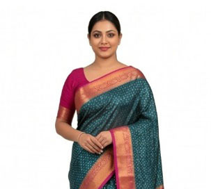 Elegant Magenta Floral Design Kanjivaram Sharee