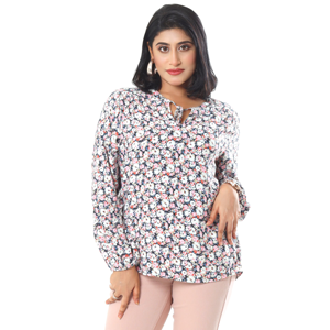 Chic and Feminine: Pink Print Women's Short Tops