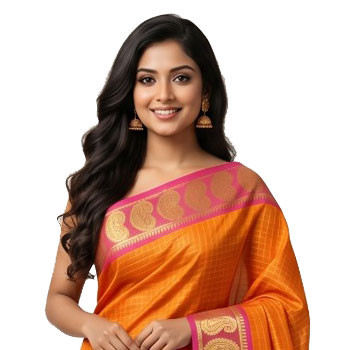 Yellow Tangail Half Silk Sharee