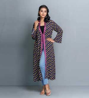 Blue Bliss: Ladies Ethnic Shrug for Elegant Ensembles