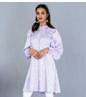Purple Floral Ladies Dress: Elegance in Bloom