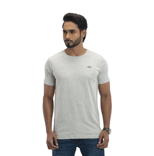 Grey Color Solid T-Shirt For Men