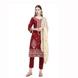 Embroidered Stitched Georgette Salwar Kameez For Women
