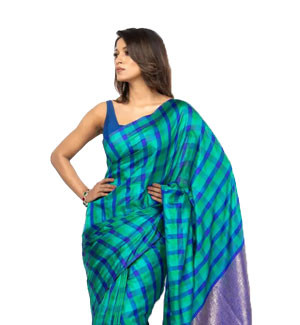 Green Tangail Soft Silk Baluchari Sharee