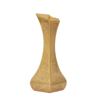 Ceramic Showpiece  -  Brass Flower Vase