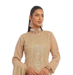 Pakistani Luxury Embroidered Chiffon Semi-Stitched 3 Piece-(4)