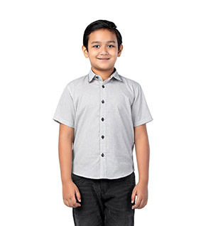 Boy Kids - Grey Cotton Shirt