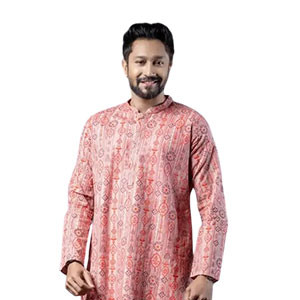 Men’s Panjabi - Cotton Panjabi features Screen-Print
