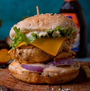 Chicken Cheese Blast Burger From Pizza King