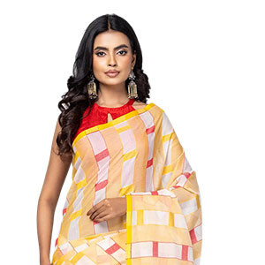 Sharee - Off White Tangail Cotton Baluchari Sharee