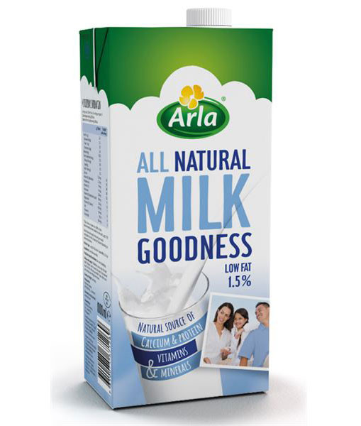Arla Low Fat 1.5 % UHT Milk - 1ltr