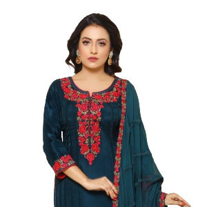 Traditional Embroidered Cotton Shalwar Kameez Set
