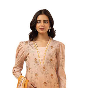 Pakistani Embroidered Printed Unstitched Lawn 3pcs- (4)