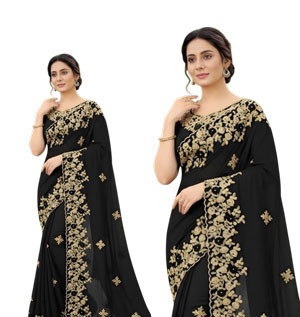 Weightless Georgette Embroidery Sharee