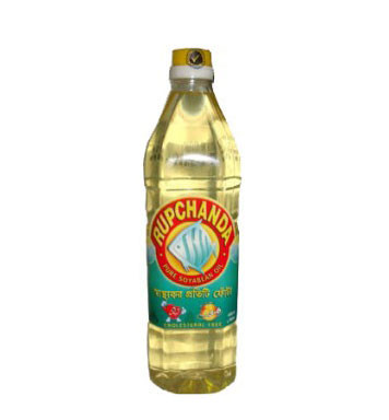 Rupchanda Pure Soybean Oil - 1 Liter: Heart-Healthy Cooking Oil for Delicious and Nutrient-Rich Meals