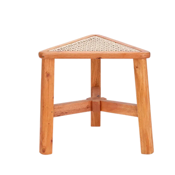 Ceramic Showpiece  -  Wooden Stool
