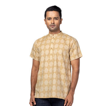 Beige Printed Cotton Fatua