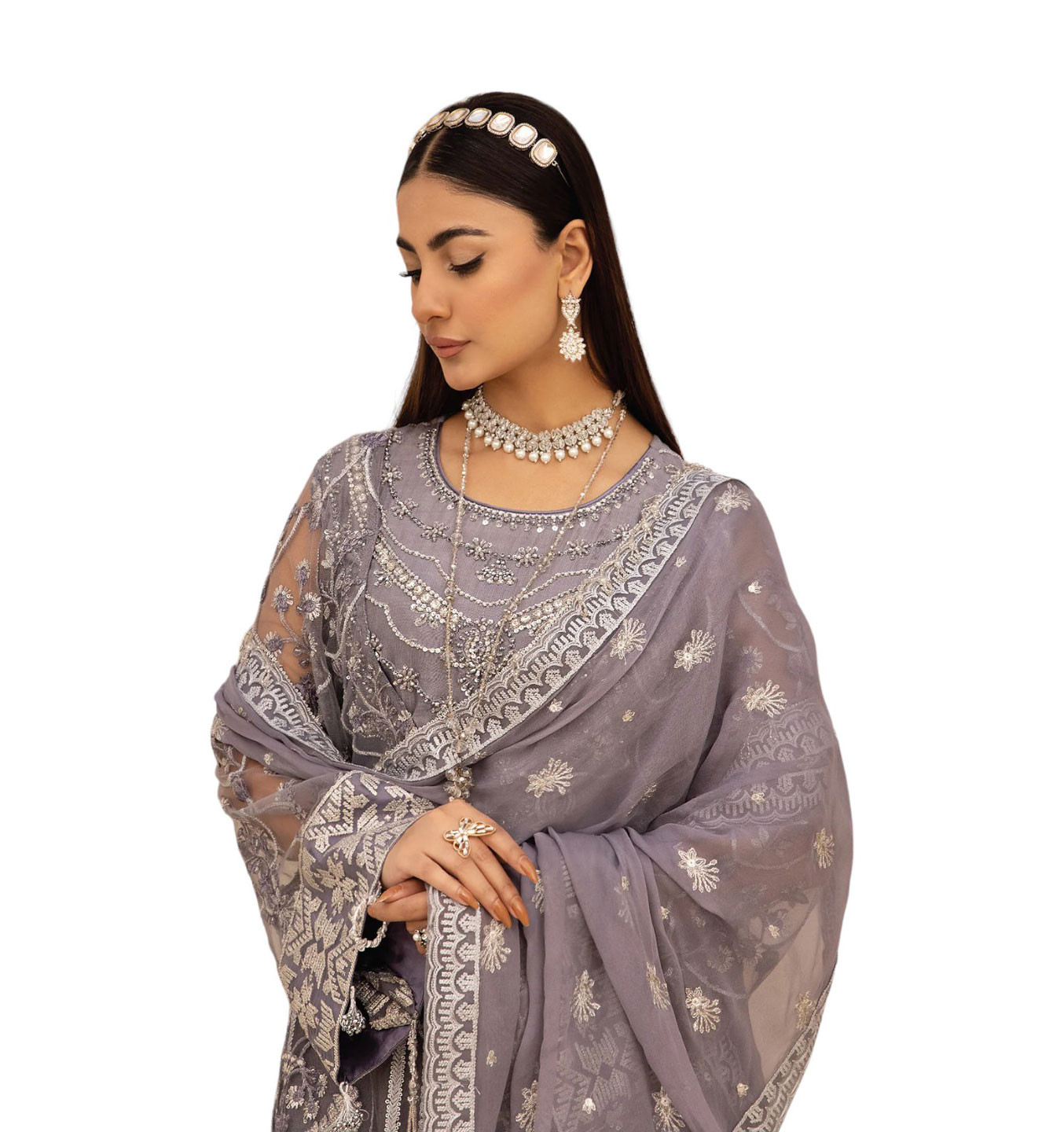 Luxury EMB. Semi Stitched Pakistani 3Pcs For Women