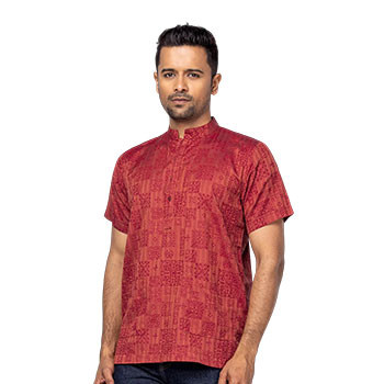 Brick Red Printed Cotton Fatua