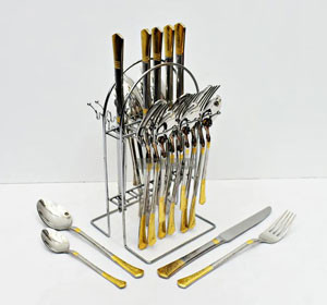 24 Pcs Stainless Steel Cutlery Set with Stand EB21240