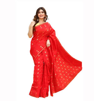 Red Color Silk Sharee For Women