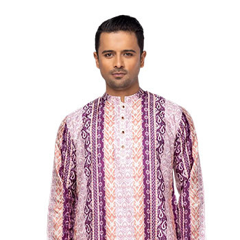 Marigold Printed and Embroidered Cotton Panjabi