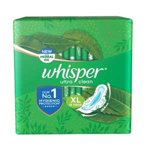 UV Whisper Ultra Clean Wings Sanitary Napkin XL 15 pcs