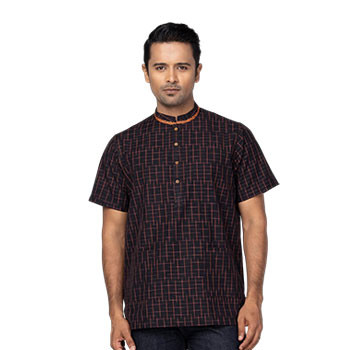 Black Embroidered Cotton Fatua