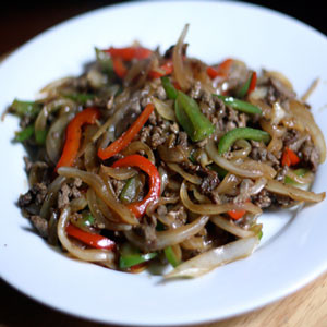 Chinese Food:  Beef With Onion From -"Chilis"