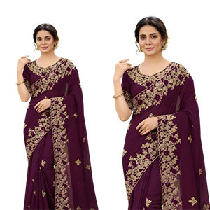Weightless Georgette Embroidery Work Sharee -1