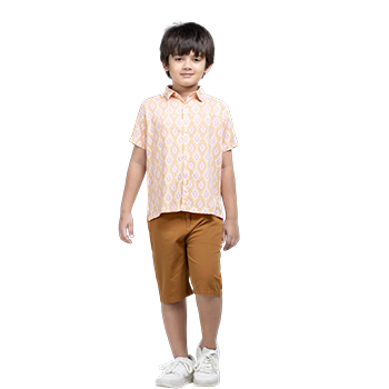 Shirt Pant Set -  Pink/Yellow Printed Linen Shirt Pant Set