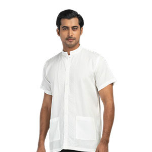 Off White Embroidered Cotton Fatua