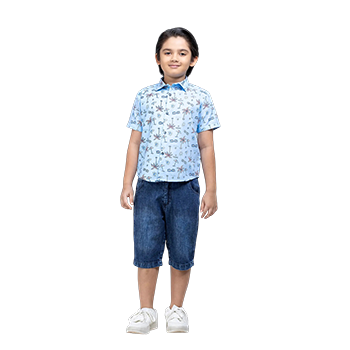 Shirt Pant Set - Mint Green Printed Cotton Shirt Pant Set