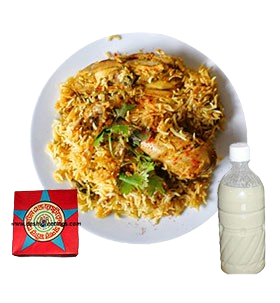 Chicken Biryani Half with Borhani Half Ltr from Star Restaurant