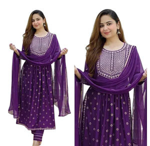 Salwar Kameez - Readymade Naira Cut Gown-A